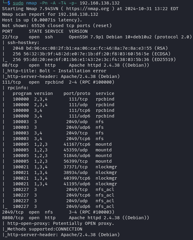 Resultado nmap