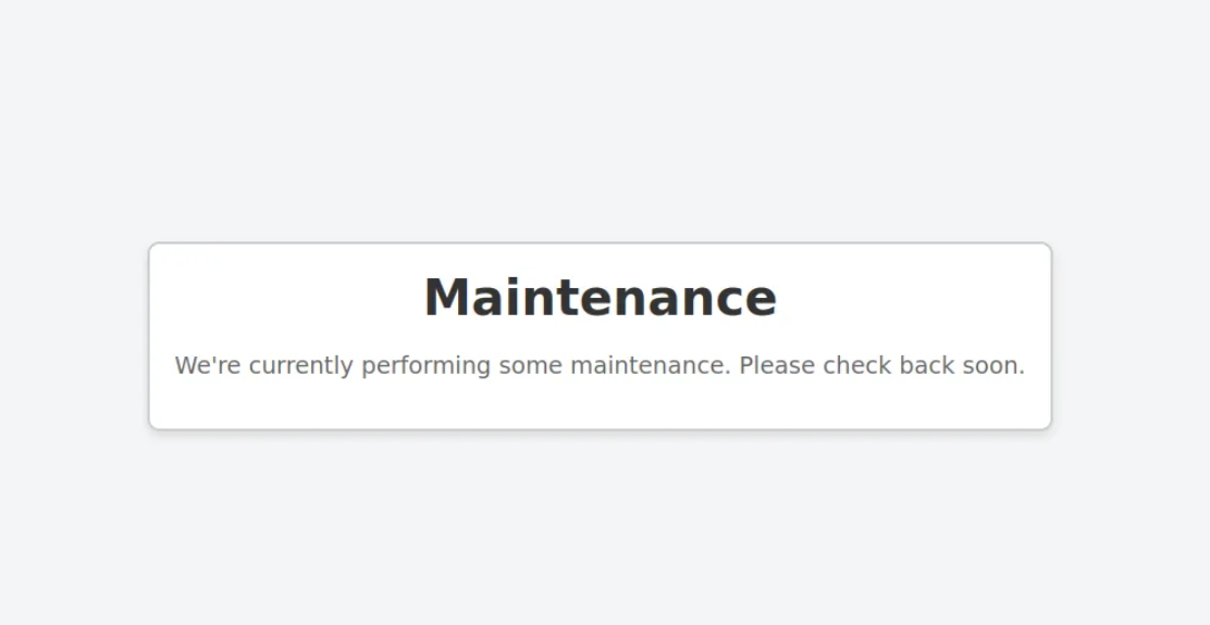 Maintenance Page