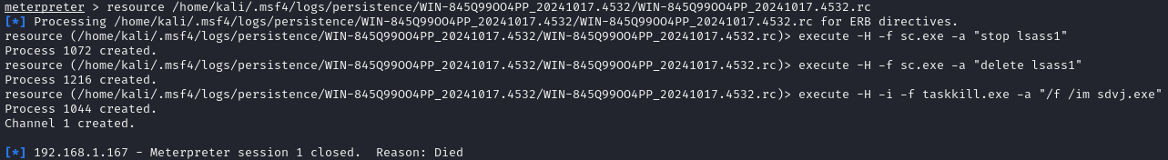 persistence cleanup