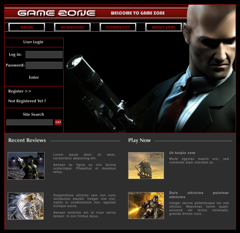 Game Zone homepage