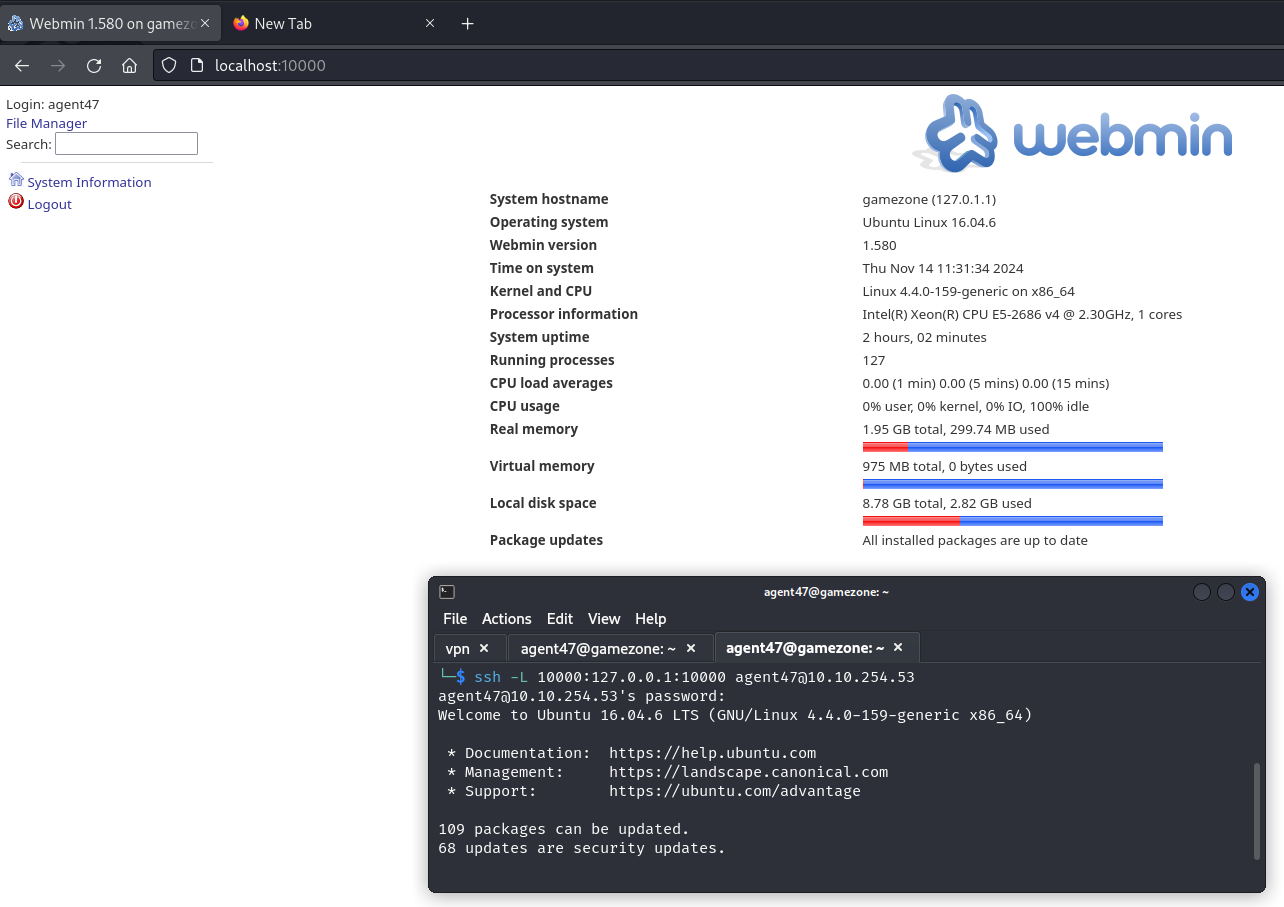 Webmin portal