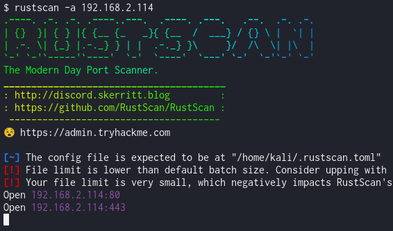 Rustscan results