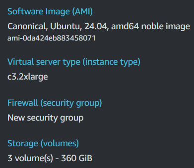 EC2 Specs